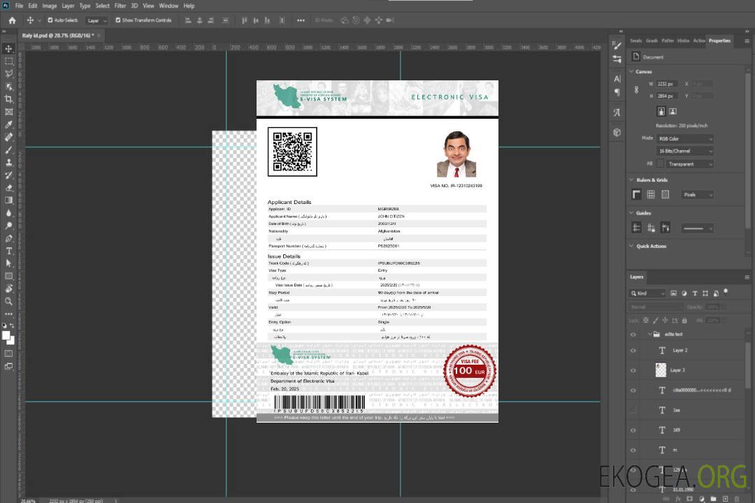 Modèle de visa électronique pour l'Iran aux formats Word et PDF template Modèle de visa électronique pour l'Iran aux formats Word et PDF template